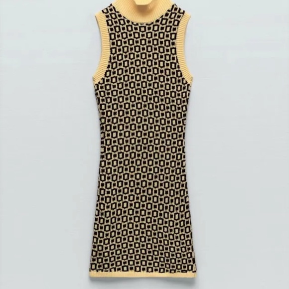 Zara Dresses & Skirts - Zara geometric knit jumper/tank dress women size small